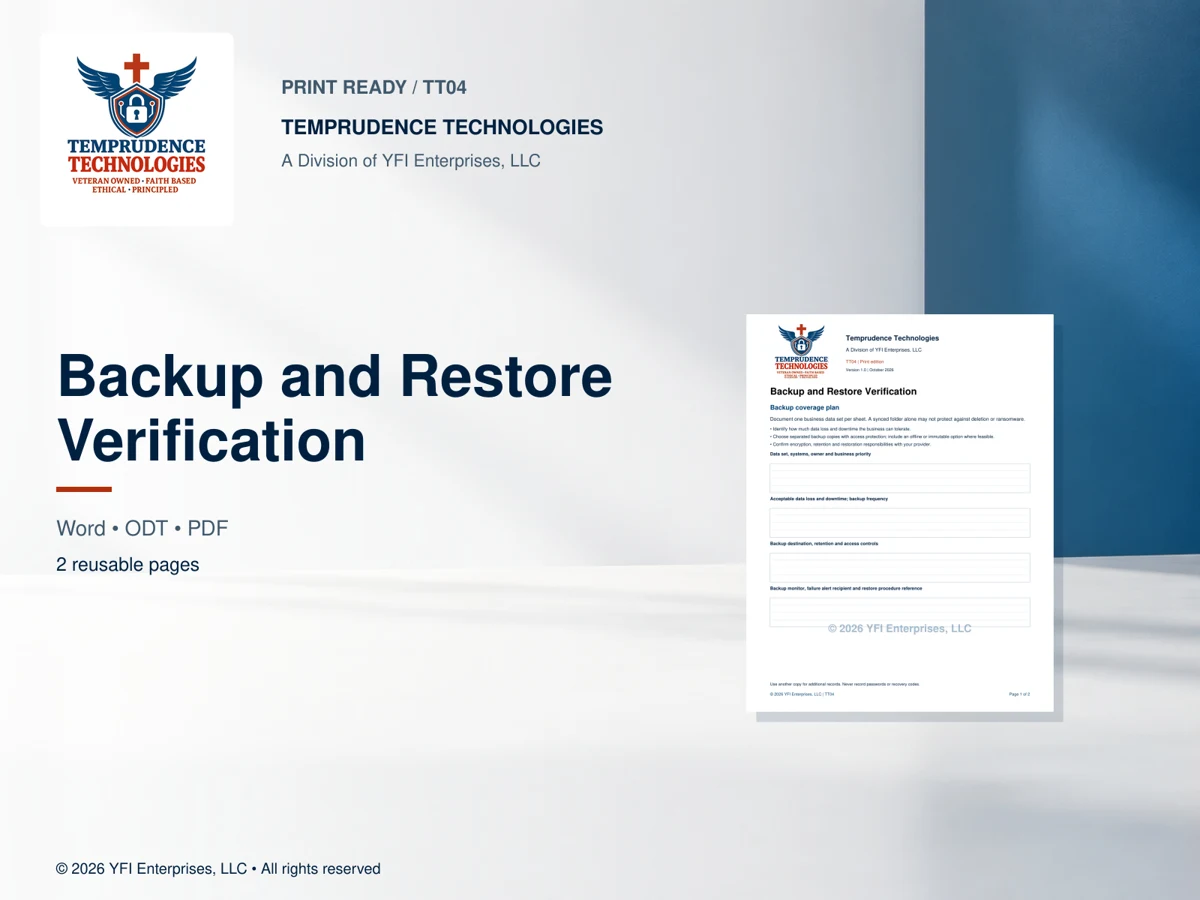 Backup and Restore Verification — print edition