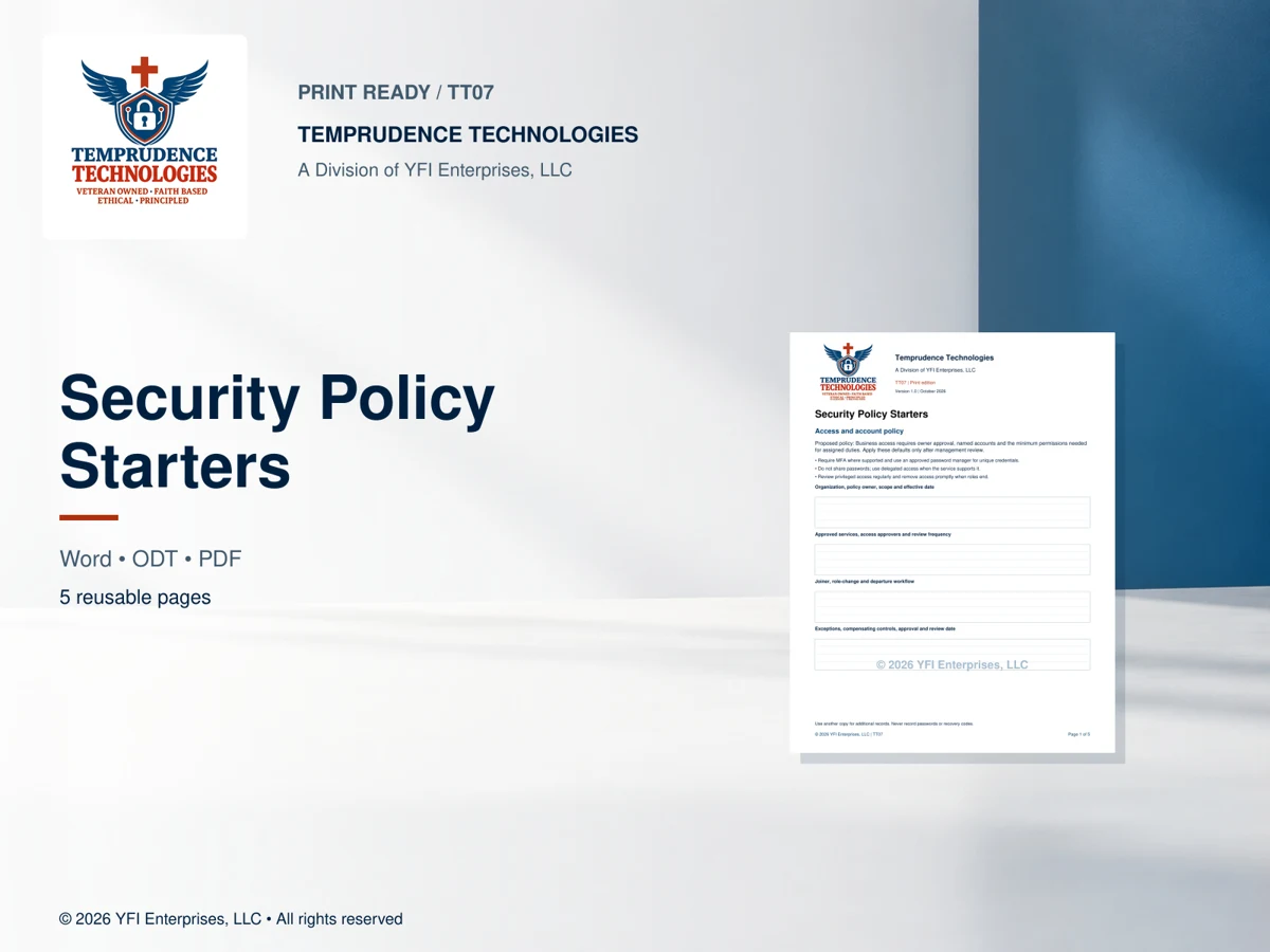 Security Policy Starters — print edition