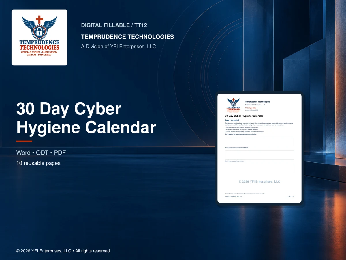 30 Day Cyber Hygiene Calendar — digital edition